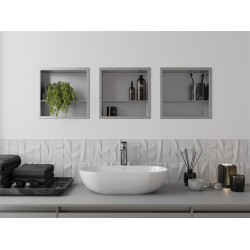 Mexen X-Wall-R  falba építhetö polc falfülke  polcal 30 x 30 cm, inox - 1910303010S Falfülke