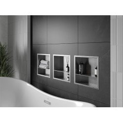 Mexen X-Wall-R  falba építhetö polc falfülke  polcal 30 x 30 cm, inox - 1910303010S Falfülke Falfülke 406959 Mexen
