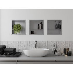 Mexen X-Wall-R  falba építhetö polc falfülke  polcal 30 x 30 cm, inox - 1910303010S Falfülke