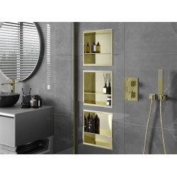 Mexen X-Wall-R  falba építhetö polc falfülke  polcal 30 x 30 cm, arany  - 1950303010S Falfülke