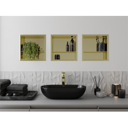 Mexen X-Wall-R  falba építhetö polc falfülke  polcal 30 x 30 cm, arany  - 1950303010S Falfülke