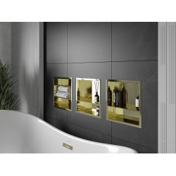 Mexen X-Wall-R  falba építhetö polc falfülke  polcal 30 x 30 cm, arany  - 1950303010S Falfülke Falfülke 406959 Mexen