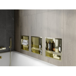 Mexen X-Wall-R  falba építhetö polc falfülke  polcal 30 x 30 cm, arany  - 1950303010S Falfülke