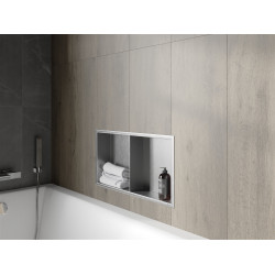 Mexen X-Wall-R  falba építhetö polc falfülke  polcal 60 x 30 cm, inox - 1910603010S Falfülke