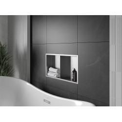 Mexen X-Wall-R  falba építhetö polc falfülke  polcal 60 x 30 cm, inox - 1910603010S Falfülke Falfülke 406959 Mexen