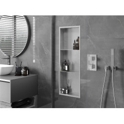 Mexen X-Wall-R  falba építhetö polc falfülke  polcal 90 x 30 cm, inox - 1910903010S Falfülke Falfülke 406959 Mexen