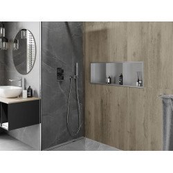 Mexen X-Wall-R  falba építhetö polc falfülke  polcal 90 x 30 cm, inox - 1910903010S Falfülke