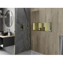 Mexen X-Wall-R  falba építhetö polc falfülke  polcal 90 x 30 cm, arany  - 1950903010S Falfülke