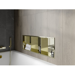 Mexen X-Wall-R  falba építhetö polc falfülke  polcal 90 x 30 cm, arany  - 1950903010S Falfülke
