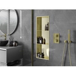 Mexen X-Wall-R  falba építhetö polc falfülke  polcal 90 x 30 cm, arany  - 1950903010S Falfülke Falfülke 406959 Mexen