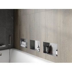 Mexen X-Wall-NR  falba építhetö polc falfülke burkolható keret 30 x 20 cm, inox - 1911302010 Falfülke
