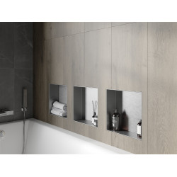 Mexen X-Wall-NR  falba építhetö polc falfülke burkolható keret 30 x 30 cm, inox - 1911303010 Falfülke