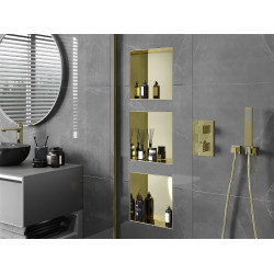 Mexen X-Wall-NR  falba építhetö polc falfülke burkolható keret 30 x 30 cm, arany  - 1951303010 Falfülke Falfülke 406959 Mexen