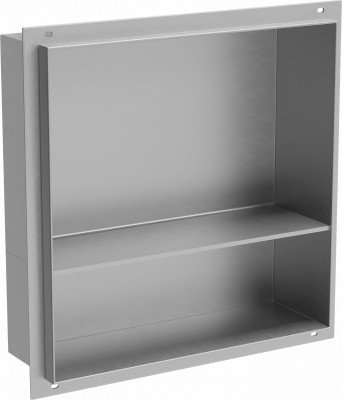 Mexen X-Wall-NR  falba építhetö polc falfülke burkolható keret  polcal 30 x 30 cm, inox - 1911303010S Falfülke