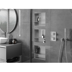 Mexen X-Wall-NR  falba építhetö polc falfülke burkolható keret  polcal 30 x 30 cm, inox - 1911303010S Falfülke