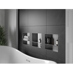 Mexen X-Wall-NR  falba építhetö polc falfülke burkolható keret  polcal 30 x 30 cm, inox - 1911303010S Falfülke Falfülke 406959 Mexen