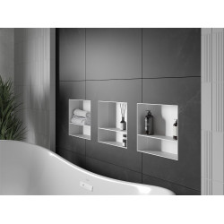 Mexen X-Wall-NR  falba építhetö polc falfülke burkolható keret  polcal 30 x 30 cm, fehér  - 1921303010S Falfülke Falfülke 406959 Mexen