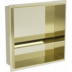 Mexen X-Wall-NR  falba építhetö polc falfülke burkolható keret  polcal 30 x 30 cm, arany  - 1951303010S Falfülke Falfülke 406959 Mexen