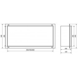 Mexen X-Wall-NR  falba építhetö polc falfülke burkolható keret 45 x 20 cm, inox - 1911452010 Falfülke