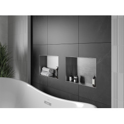 Mexen X-Wall-NR  falba építhetö polc falfülke burkolható keret 45 x 30 cm, inox - 1911453010 Falfülke Falfülke 406959 Mexen