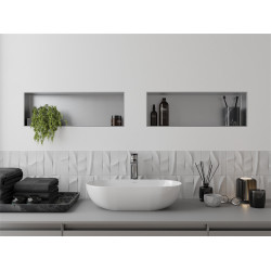 Mexen X-Wall-NR  falba építhetö polc falfülke burkolható keret 60 x 20 cm, inox - 1911602010 Falfülke