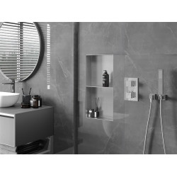 Mexen X-Wall-NR  falba építhetö polc falfülke burkolható keret  polcal 60 x 30 cm, inox - 1911603010S Falfülke