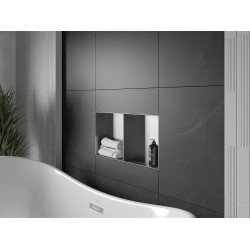 Mexen X-Wall-NR  falba építhetö polc falfülke burkolható keret  polcal 60 x 30 cm, inox - 1911603010S Falfülke Falfülke 406959 Mexen