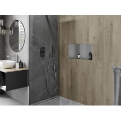 Mexen X-Wall-NR  falba építhetö polc falfülke burkolható keret  polcal 60 x 30 cm, inox - 1911603010S Falfülke