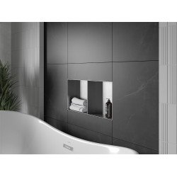 Mexen X-Wall-NR  falba építhetö polc falfülke burkolható keret  polcal 60 x 30 cm, inox - 1911603010S Falfülke Falfülke 406959 Mexen