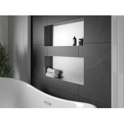 Mexen X-Wall-NR  falba építhetö polc falfülke burkolható keret 75 x 30 cm, inox - 1911753010 Falfülke