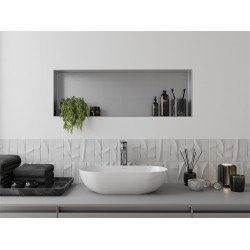 Mexen X-Wall-NR  falba építhetö polc falfülke burkolható keret 90 x 30 cm, inox - 1911903010 Falfülke
