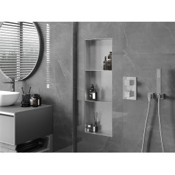 Mexen X-Wall-NR  falba építhetö polc falfülke burkolható keret  polcal 90 x 30 cm, inox - 1911903010S Falfülke Falfülke 406959 Mexen