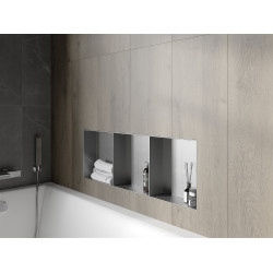 Mexen X-Wall-NR  falba építhetö polc falfülke burkolható keret  polcal 90 x 30 cm, inox - 1911903010S Falfülke