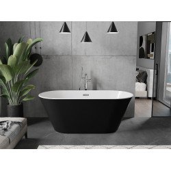 Luxury Flavia szabadon álló fürdökád akril  160 x 80 cm, fehér/fekete - 54031608075 Térben álló kád
