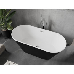 Luxury Flavia szabadon álló fürdökád akril  160 x 80 cm, fehér/fekete - 54031608075 Térben álló kád