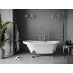 Luxury Retro szabadon álló fürdökád akril  150 x 73 cm, fehér, láb króm - 53251507300-00 Térben álló kád Térben álló kád Luxury