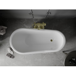 Luxury Retro szabadon álló fürdökád akril  150 x 73 cm, fehér, láb arany  - 53251507300-50 Térben álló kád