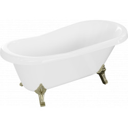 Luxury Retro szabadon álló fürdökád akril  150 x 73 cm, fehér, láb arany  - 53251507300-50 Térben álló kád Térben álló kád Luxury