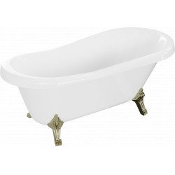 Luxury Retro szabadon álló fürdökád akril  150 x 73 cm, fehér, láb arany  - 53251507300-50 Térben álló kád Térben álló kád Luxury