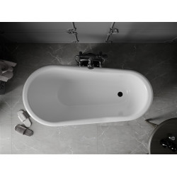 Luxury Retro szabadon álló fürdökád akril  150 x 73 cm, fehér, láb fekete  - 53251507300-70 Térben álló kád