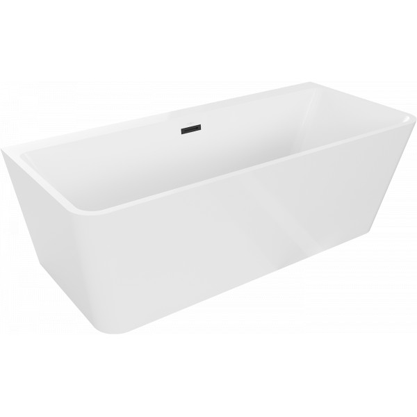 Luxury Volta szabadon álló fürdökád akril falhoz tolható 170 x 75 cm, fehér,  leeresztö   fekete - 51131707500-B Térben álló kád
