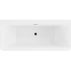 Luxury Volta szabadon álló fürdökád akril falhoz tolható 170 x 75 cm, fehér,  leeresztö   fekete - 51131707500-B Térben álló kád