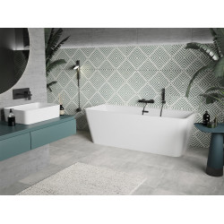 Luxury Volta szabadon álló fürdökád akril falhoz tolható 170 x 75 cm, fehér,  leeresztö   fekete - 51131707500-B Térben álló kád Térben álló kád Luxury