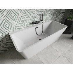 Luxury Volta szabadon álló fürdökád akril falhoz tolható 170 x 75 cm, fehér,  leeresztö   fekete - 51131707500-B Térben álló kád