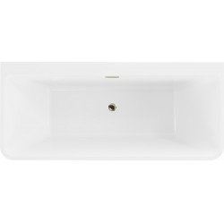 Luxury Volta szabadon álló fürdökád akril falhoz tolható 170 x 75 cm, fehér/fekete,  leeresztö arany - 51131707575-G Térben álló kád