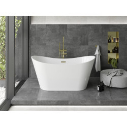Luxury Montana szabadon álló fürdökád akril  150 x 72 cm, fehér,  leeresztö arany - 52011507500-G Térben álló kád Térben álló kád Luxury