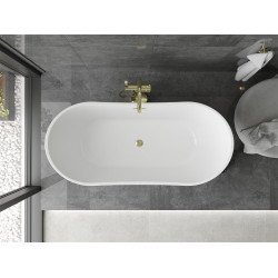 Luxury Montana szabadon álló fürdökád akril  150 x 72 cm, fehér,  leeresztö arany - 52011507500-G Térben álló kád
