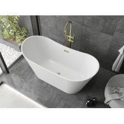 Luxury Montana szabadon álló fürdökád akril  150 x 72 cm, fehér,  leeresztö arany - 52011507500-G Térben álló kád
