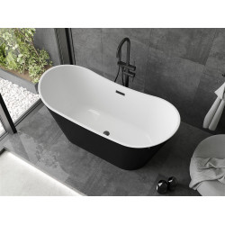 Luxury Montana szabadon álló fürdökád akril  150 x 72 cm, fehér/fekete,  leeresztö   fekete - 52011507575-B Térben álló kád