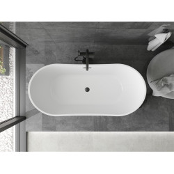 Luxury Montana szabadon álló fürdökád akril  150 x 72 cm, fehér/fekete,  leeresztö   fekete - 52011507575-B Térben álló kád